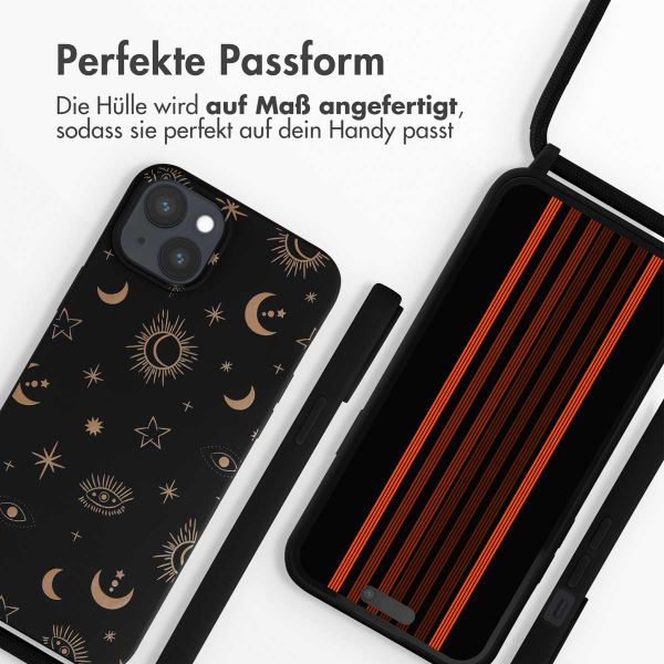imoshion SilikonHülle design mit Band Apple iPhone 15 Plus - Sky Black
