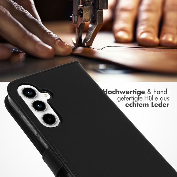 Selencia Echtleder Klapphülle Samsung Galaxy A55 - Schwarz