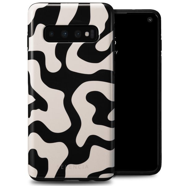 Selencia Vivid Tough Back Cover für das Samsung Galaxy S10 - Art Wave Black