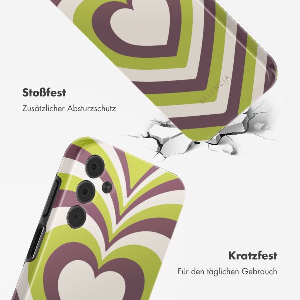 Selencia Vivid Back Cover Samsung Galaxy A15 (5G) - Double Hearts Plum Fern