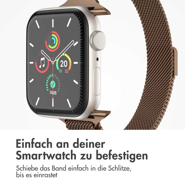 imoshion Mailandisches schlankes Armband für das  Apple Watch Series 1 t/m 9 / SE (38/40/41 mm) | Series 10 / 11 (42 mm) - Braun
