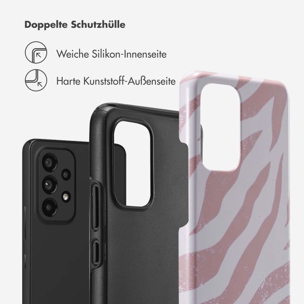 Selencia Vivid Back Cover Samsung Galaxy A53 - Colorful Zebra Old Pink