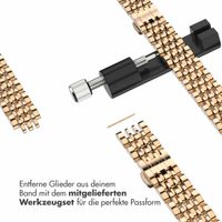 Selencia Jubilee inspiriertes schmales Edelstahlarmband für Apple Watch Series 1 t/m 9 / SE (38/40/41 mm) | Series 10 / 11 (42 mm) - Rosé gold