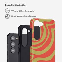 Selencia Vivid Back Cover Samsung Galaxy S23 - Wavy Swirl Orange Fern