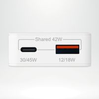 Accezz Ultra Slim GaN Ladegerät - USB-C + USB-A - 45 W - Weiß