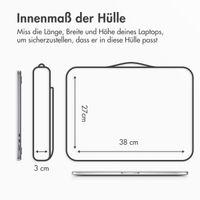 imoshion Laptop Hülle 15-16 Zoll - Laptop Hülle mit Griff - Geeignet für Laptops bis 15,6 Zoll - Grau