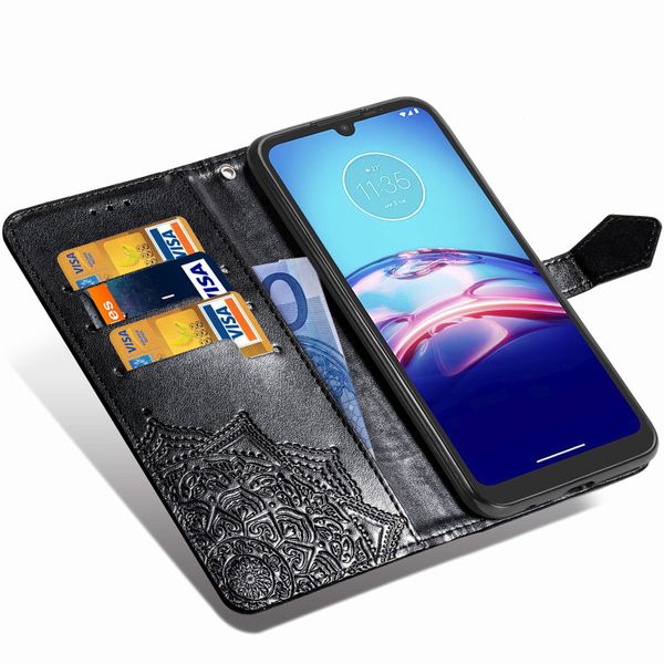 Mandala Klapphülle Motorola Moto E6s - Schwarz