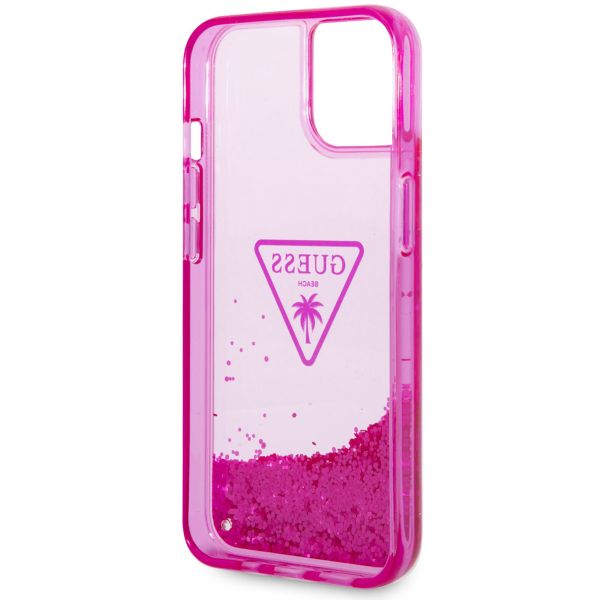 Guess Liquid Glitter Back Cover für das iPhone 14 - Fuchsia