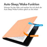 imoshion Canvas Sleepcover Klapphülle mit Stand Kobo Sage / Tolino Epos 3 - Peach