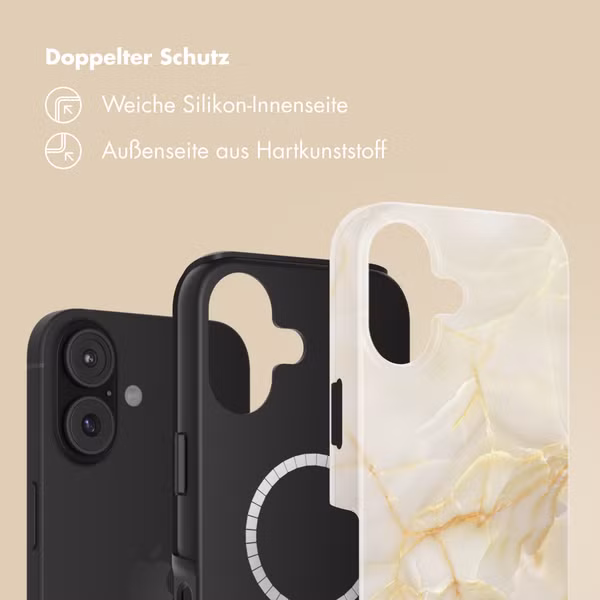 Selencia Vivid Rückabdeckung mit MagSafe Apple iPhone 17 - Golden Beige Marble