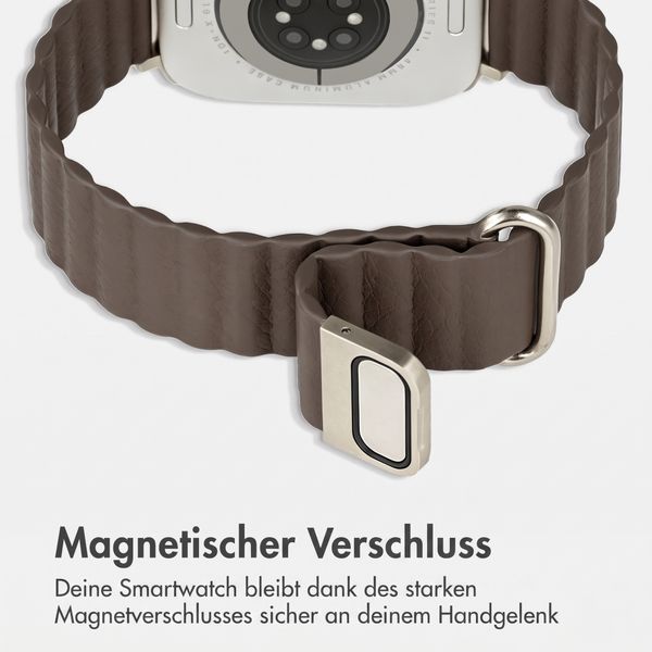 imoshion Magnetisches Kunstlederarmband für Apple Watch | 38/40/41/42 mm - Dunkelbraun