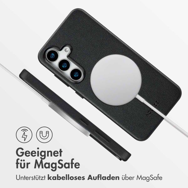 Accezz MagSafe Leather Backcover für das Samsung Galaxy S25 Plus - Onyx Black