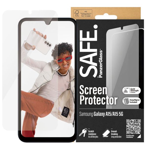 SAFE by PanzerGlass Ultra-Wide Fit Screenprotector inkl. Applikator Samsung Galaxy A15 (5G)