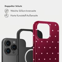 Selencia Vivid Rückabdeckung mit MagSafe Apple iPhone 15 Pro - Happy Dots Burgundy
