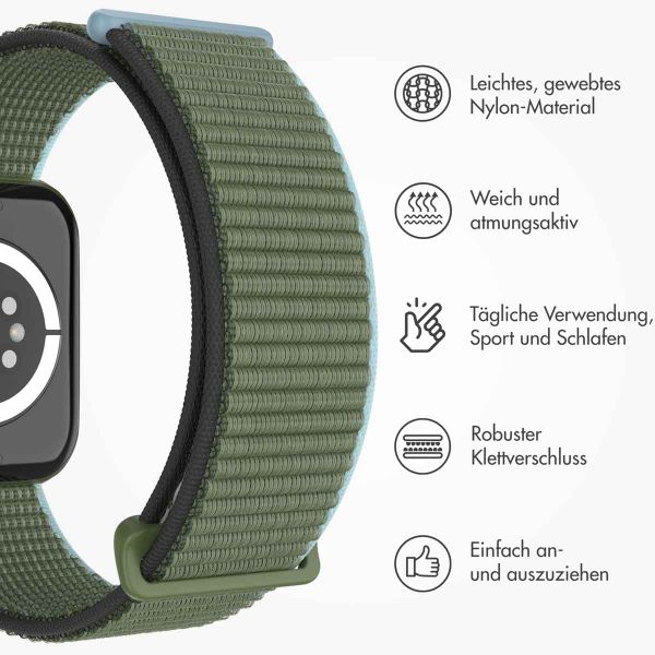 imoshion Nylon-Armband⁺ für die Apple Watch Series 1 bis 10 / SE / Ultra (2) (44/45/46/49 mm) - Dark Olive