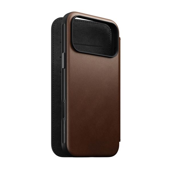 Nomad Modern Leather Folio Klapphülle Apple iPhone 17 Pro Max - Braun