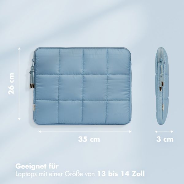 Selencia Puffy Laptop Hülle 13-14 Zoll - Laptop Sleeve - Slate Blue