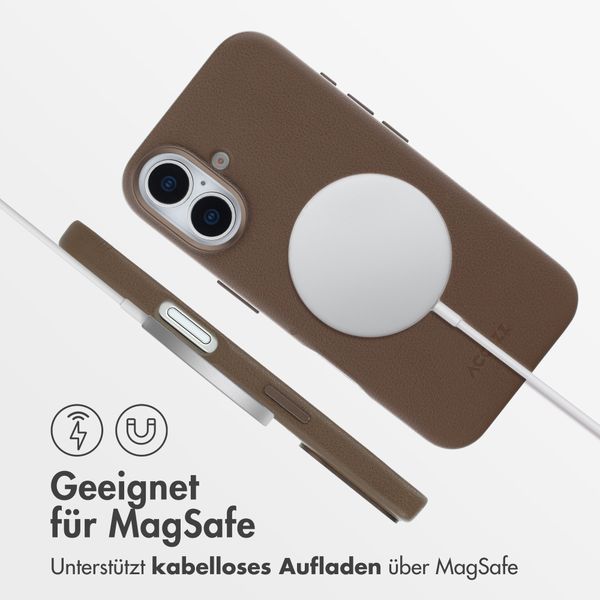 Accezz MagSafe Leather Backcover Apple iPhone 16 - Kaffeebraun