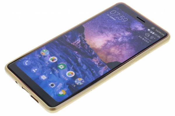 Carbon-Hülle Gold für das Nokia 7 Plus