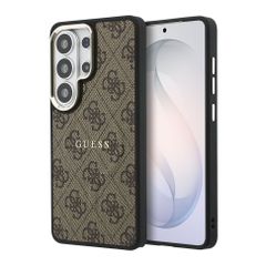 Guess 4G Leather Back Cover mit MagSafe Samsung Galaxy S26 Ultra - Gold Edge - Brown