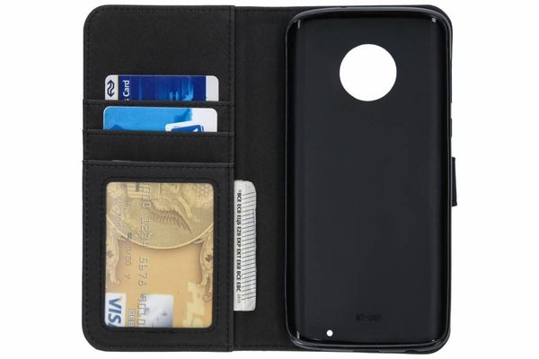 Luxus Schlangen TPU Klapphülle Silber Motorola Moto G6 Plus - Schwarz