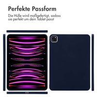 Accezz Liquid Silicone Back Cover mit Stifthalter Apple iPad Pro 11 (2022 / 2021 / 2020 / 2018) - Dunkelblau