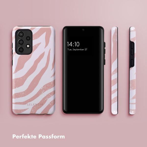 Selencia Vivid Tough Back Cover für das Samsung Galaxy A52(s) (5G/4G) - Colorful Zebra Old Pink