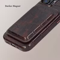 Selencia Croco Kartenhalter mit MagSafe - Choco Brown
