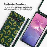 imoshion Silikonhülle design mit Band für das Samsung Galaxy S10 - Avocado Green