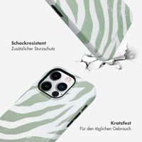 Selencia Vivid Tough Back Cover für das iPhone 14 Pro - Colorful Zebra Sage Green