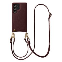 Selencia Nova HandyHülle mit Kordel und Kartenhalter Samsung Galaxy S25 Ultra - Bold Burgundy