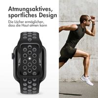 imoshion Sportarmband⁺ für die Apple Watch Series 1 bis 10 / SE / Ultra (2) (44/45/46/49 mm) - Größe S/M - Black & Anthracite