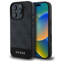 Guess Bottom Stripe 4G Back Cover für das iPhone 16 Pro Max - Grau