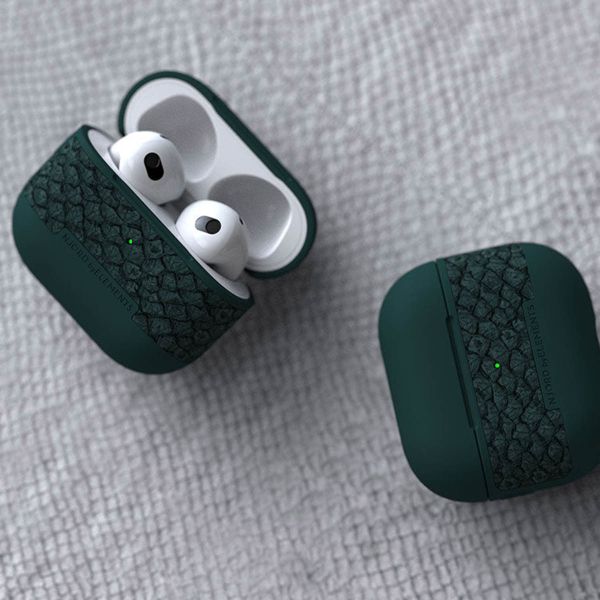 Njorð Collections Salmon Leather Case für Apple AirPods 3 (2021) - Dark Green