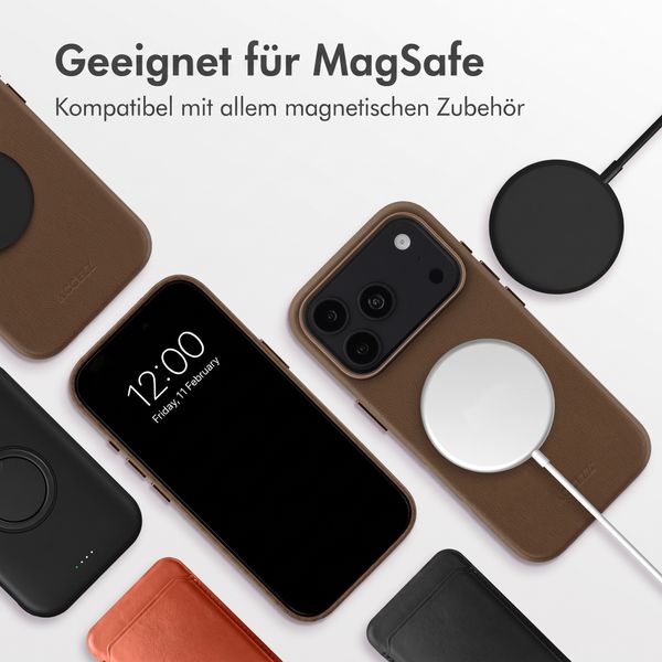 Accezz MagSafe Leather Backcover Apple iPhone 18 Pro Max / 17 Pro Max - Kaffeebraun