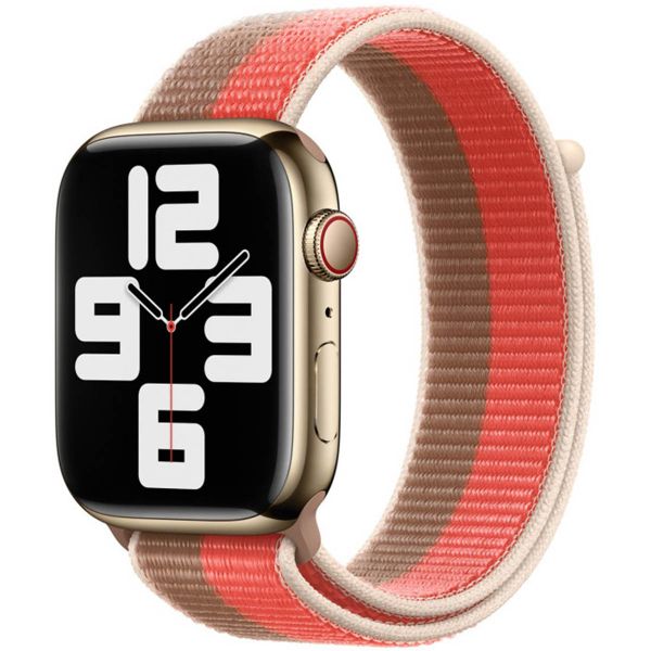 Apple Sport Loop Band für die Apple Watch Series 1-9 / SE - 38/40/41 mm / Series 10 - 42 mm - Pink Pomelo/Tan