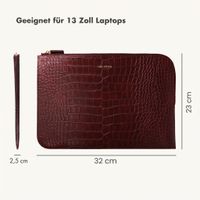 Selencia Croco Laptop Hülle 13 Zoll - Laptop Sleeve - Burgundy