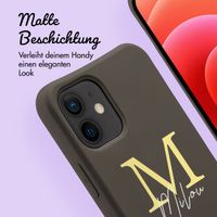 Personalisierte Color Backcover MagSafe mit abtrennbarem Band und Buchstaben für iPhone 12 Pro - Black Coffee