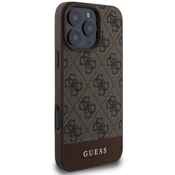 Guess Bottom Stripe 4G Back Cover Apple iPhone 16 Pro Max - Braun