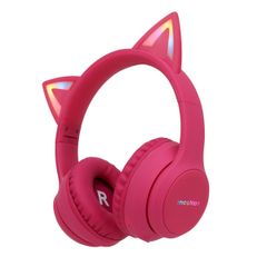imoshion Kabellose Kinderkopfhörer LED Light Cat Ear - Dezibelbegrenzer - Mit AUX-Kabel - Hot Pink