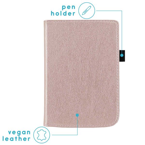 imoshion Vegan Leather Klapphülle für das Pocketbook Touch Lux 5 / HD 3 / Basic Lux 4 / Vivlio Lux 5 - Rose Gold