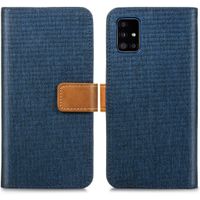 imoshion Luxuriöse Canvas-Klapphülle Samsung Galaxy A51 - Dunkelblau