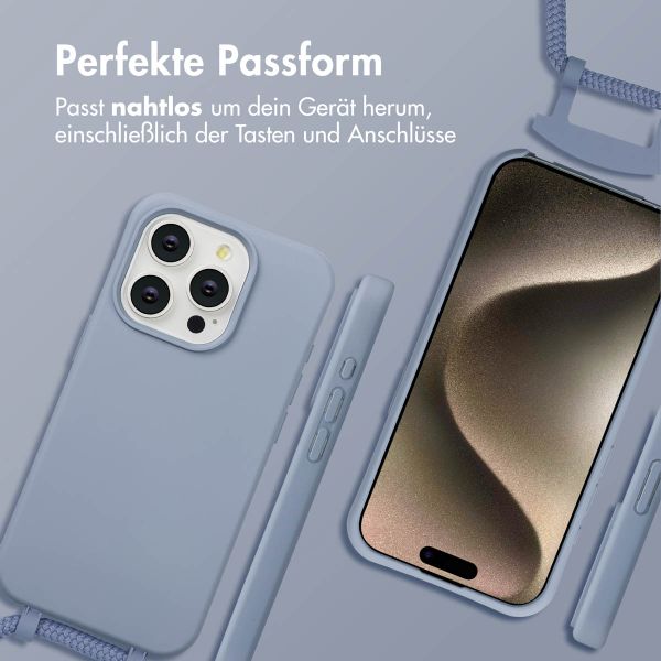 imoshion Color Backcover mit abnehmbarem Handykette und MagSafe Apple iPhone 15 Pro Max - Ash Blue