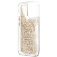 Guess 4G Logo Liquid Glitter Back Cover für das iPhone 13 Pro - Gold