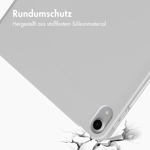 Accezz Smarte Klapphülle aus Silikon für das iPad Air 11 Zoll (2024) M2 / Air 5 (2022) / iPad Air 4 (2020) - Grau