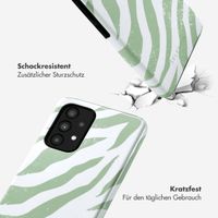 Selencia Vivid Tough Back Cover für das Samsung Galaxy A53 - Colorful Zebra Sage Green