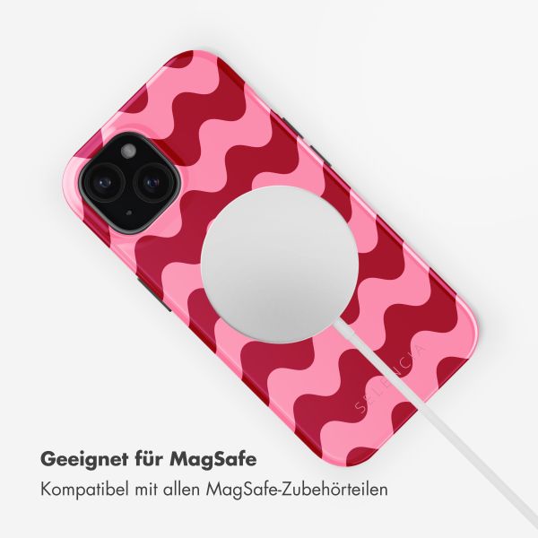 Selencia Vivid Tough Back Cover mit MagSafe für das iPhone 15 - Wave Vibes Lipstick