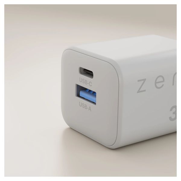 Zens Kompaktes Ladegerät USB-C / USB-A 30W - Netzteil - Weiß