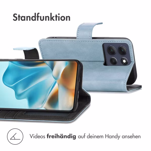 imoshion Luxuriöse Klapphülle Motorola Moto G86 - Hellblau