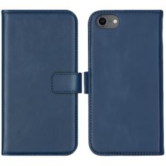 Selencia Echtleder Klapphülle iPhone SE (2022 / 2020) / 8 / 7 / 6(s) - Blau